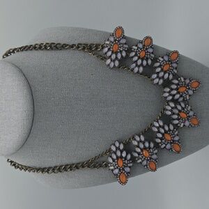 5 for $25! BaubleBar Orange Antiqued Gold Tone Statement Necklace